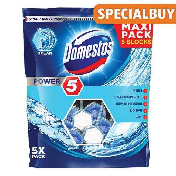 Domestos Power Ocean Toilet Rim Block 5